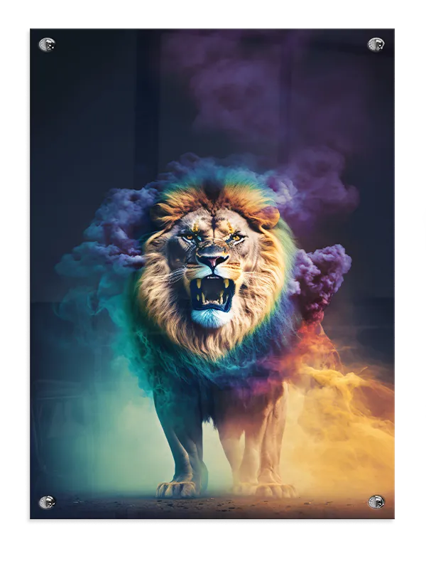 Lion Color Smoke Plakat