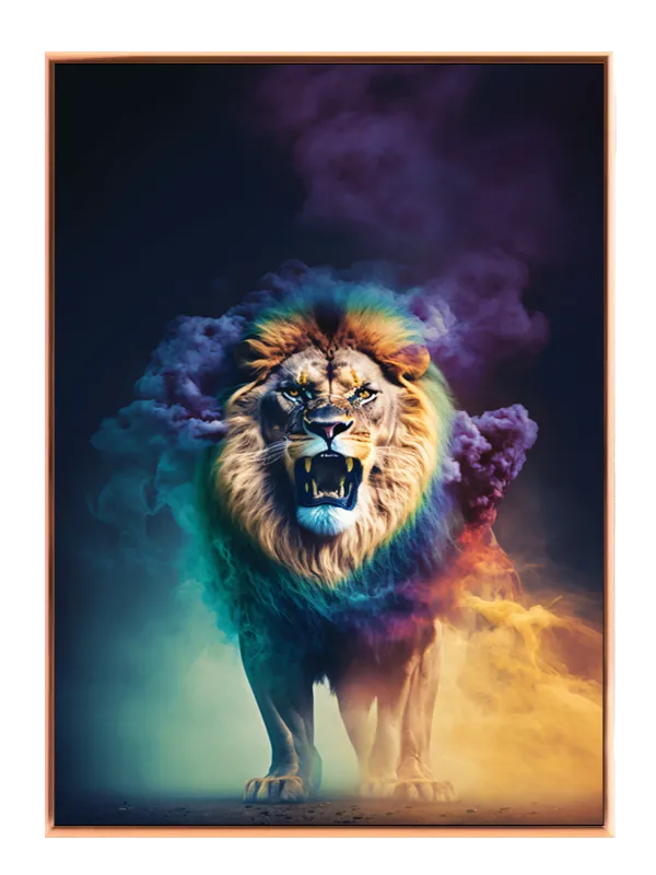 Lion Color Smoke Plakat