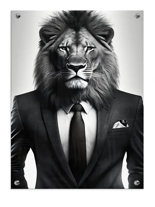 Lion In Suit Plakat