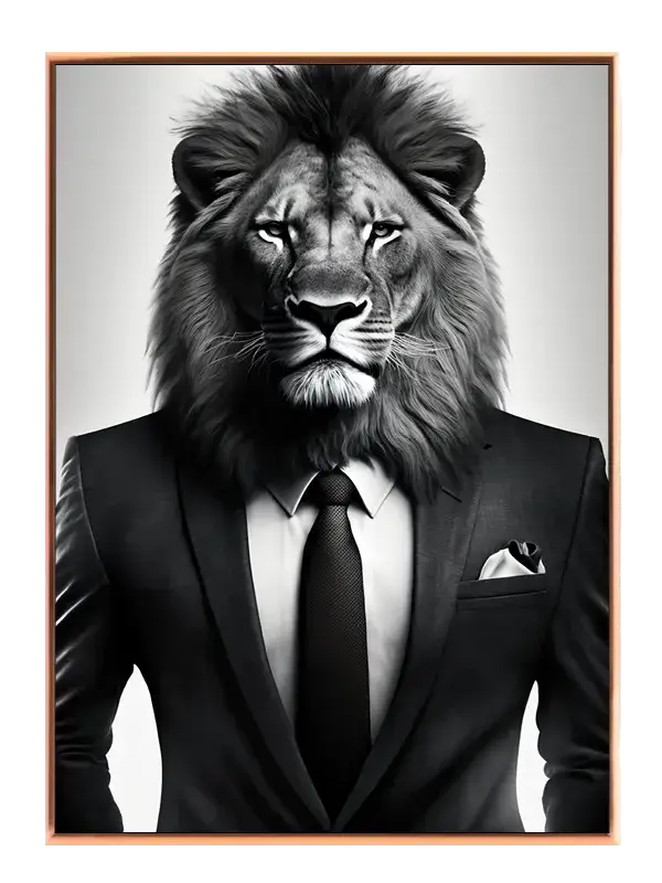 Lion In Suit Plakat