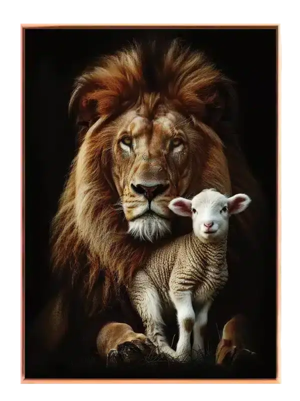 Lion With Lamb Plakat