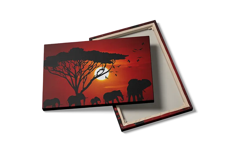 Elephant Sunset Silhouette Plakat