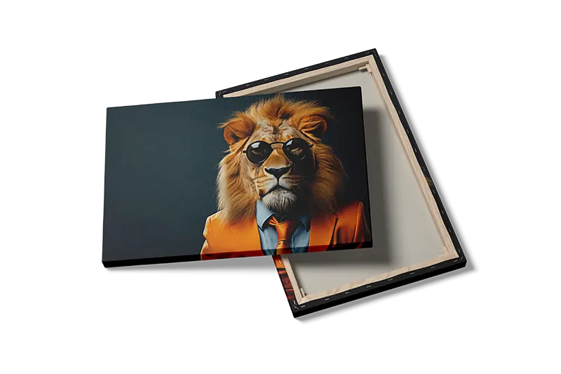 Lion In Orange Suit Plakat