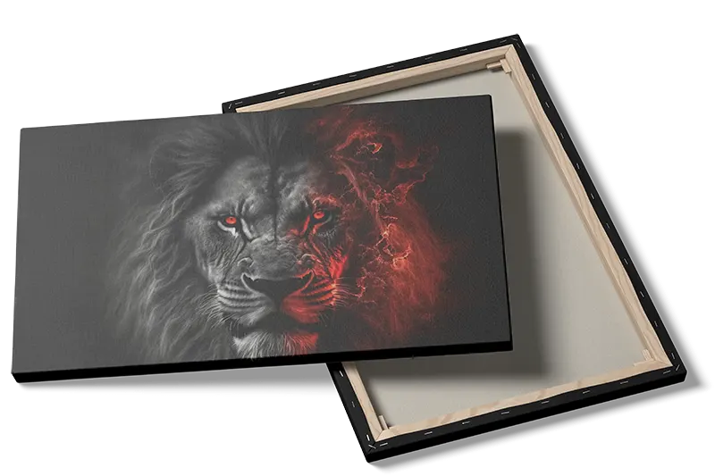 Lion With Fiery Mane Plakat