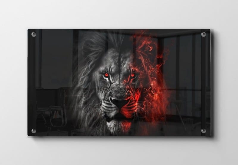 Lion With Fiery Mane Plakat