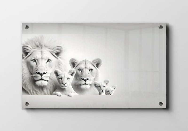 White Lion Family Plakat
