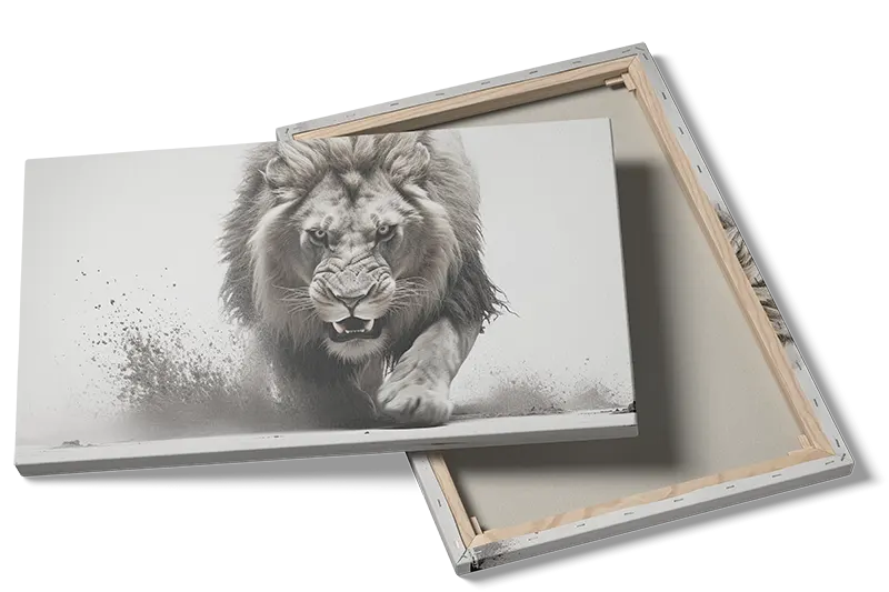 Lion Charging Plakat