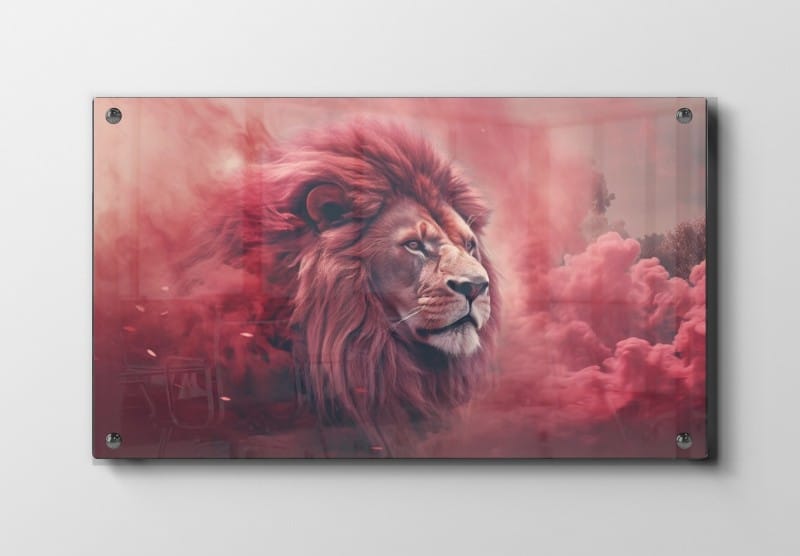 Lion Red Smoke Plakat