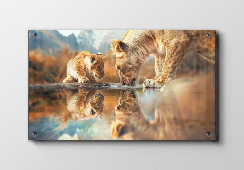 Lioness With Cub Plakat