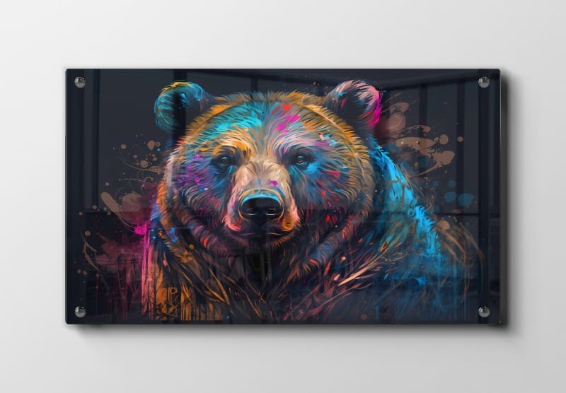 Colorful Brown Bear Plakat