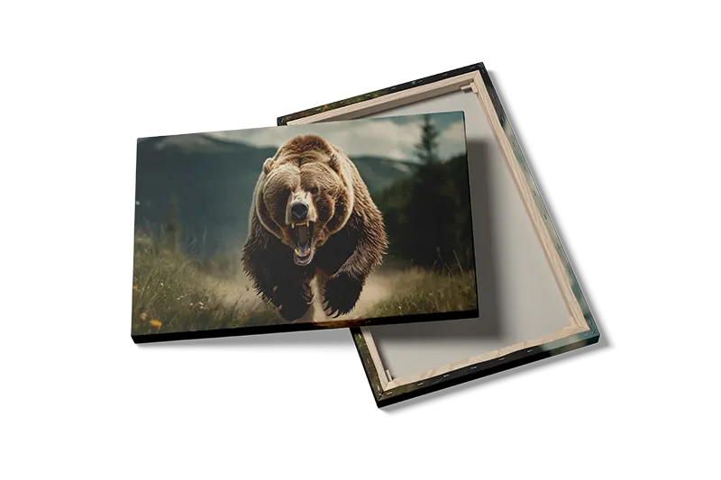 Grizzly Bear Charging Plakat