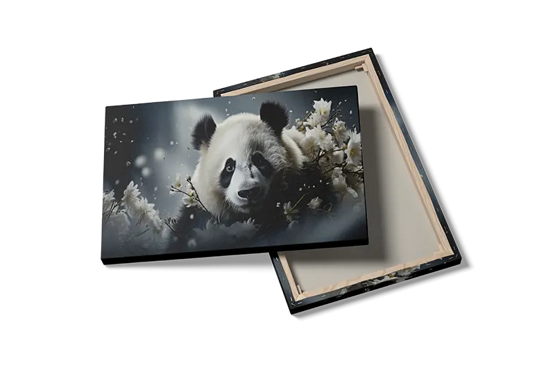 Panda Among Flowers Plakat