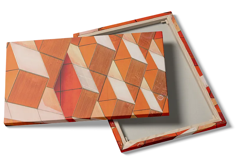 Geometrisk Farvespil i Orange