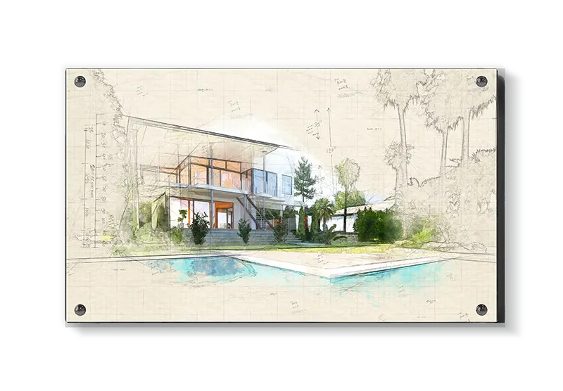 Moderne Arkitektur i Akvarel
