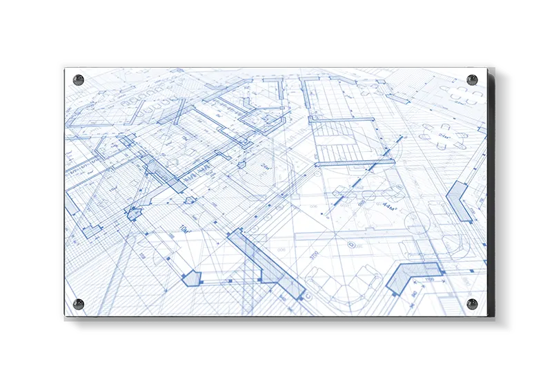 Arkitektonisk Blåtryk Kunstplakat