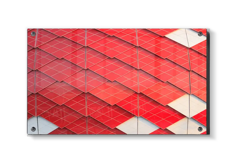 Geometrisk Rød Harmoni Plakat