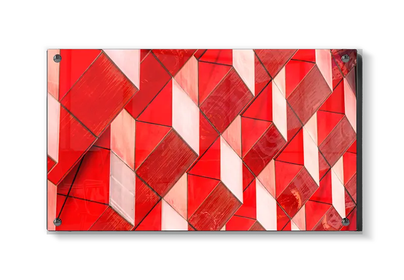 Geometrisk Rød Kunstplakat