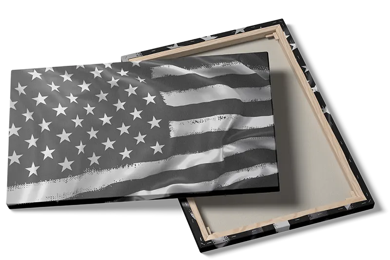 Sort Hvidt Amerikansk Flag