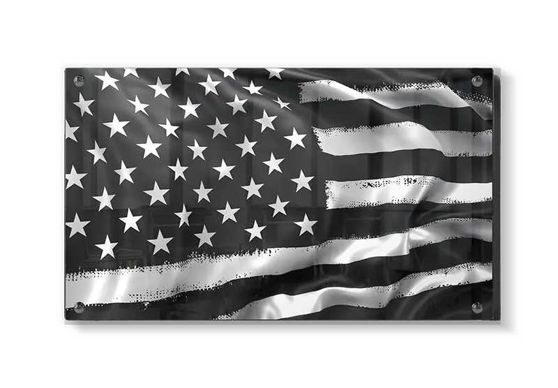 Sort Hvidt Amerikansk Flag