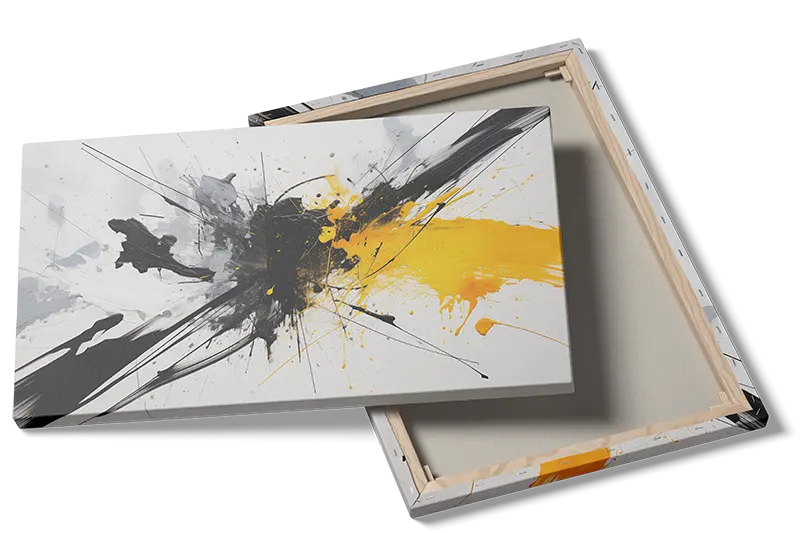 Abstrakt Sort Gul Eksplosion