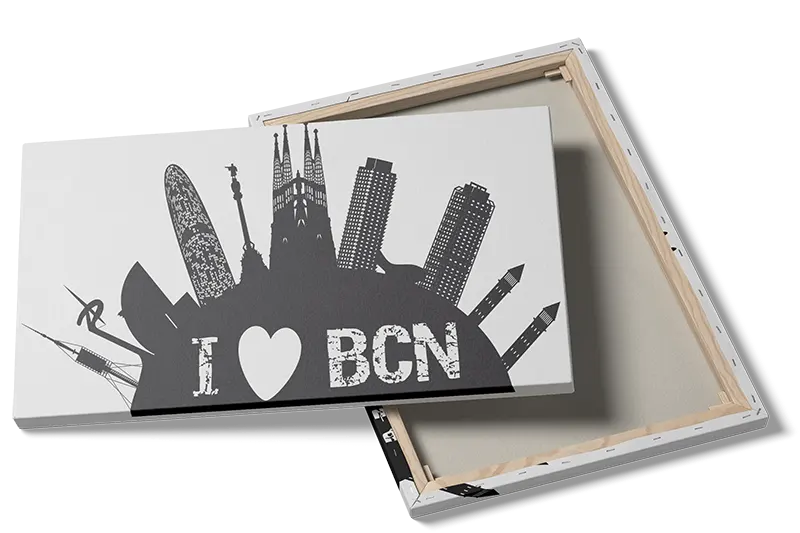 I Love Barcelona Skyline Poster