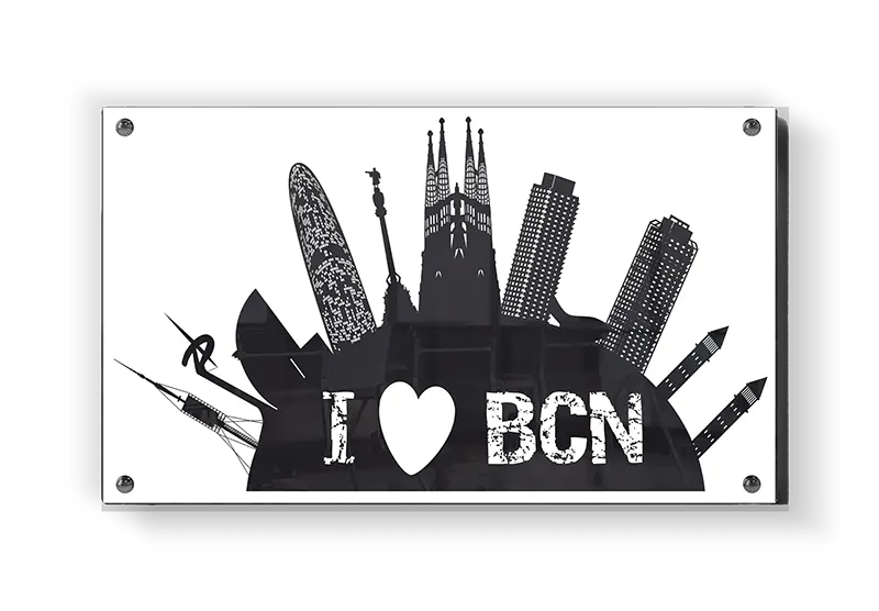 I Love Barcelona Skyline Poster