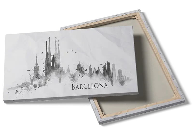 Barcelona Skyline Ink Illustration