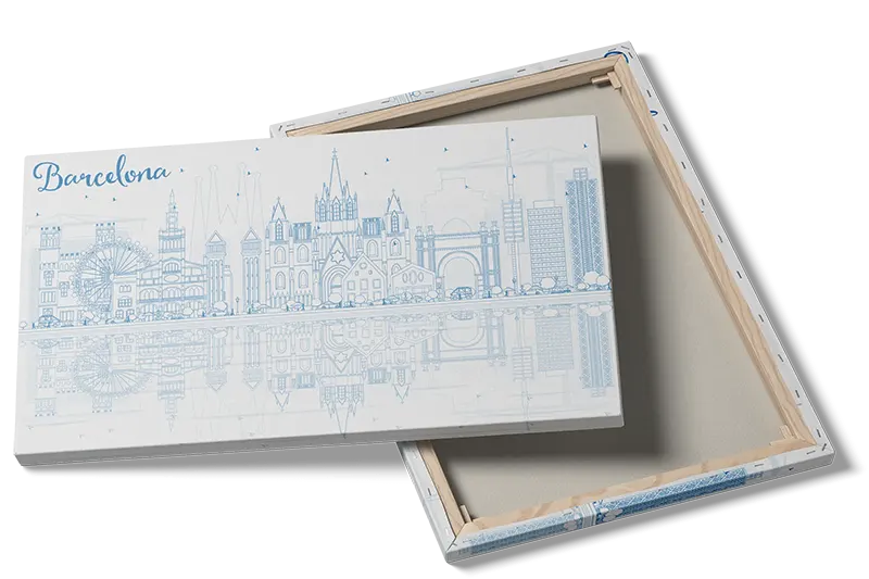Blue Barcelona City Skyline