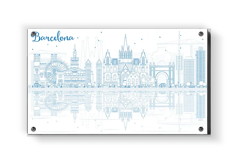 Blue Barcelona City Skyline