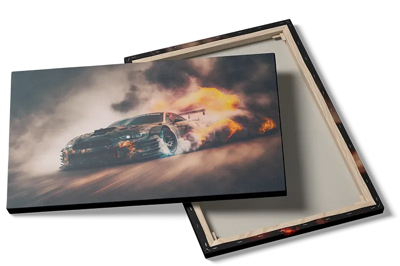 Flammende Driftbil Plakat
