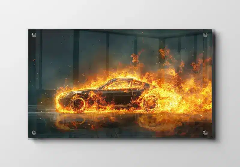 Flammende Sportsvogn Kunst