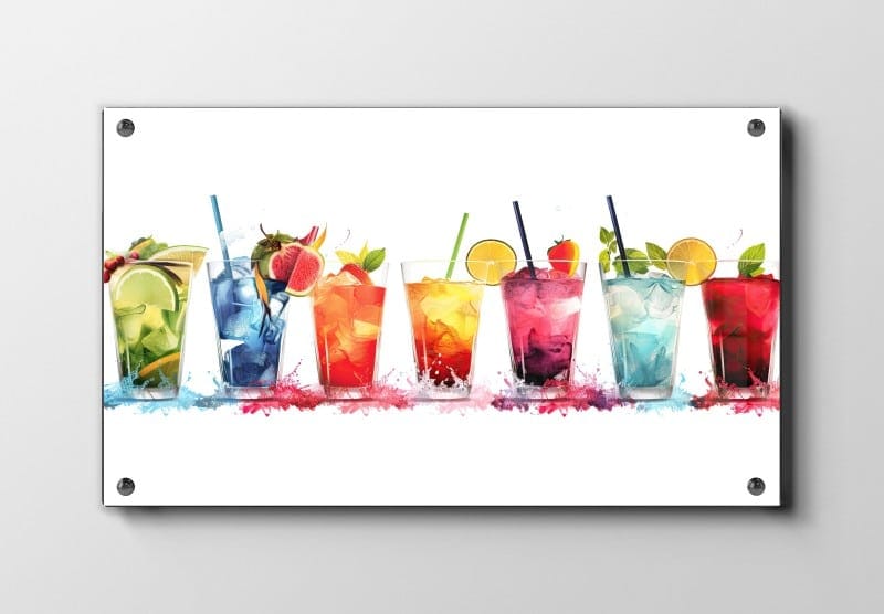 Farverige Cocktailglas Plakat