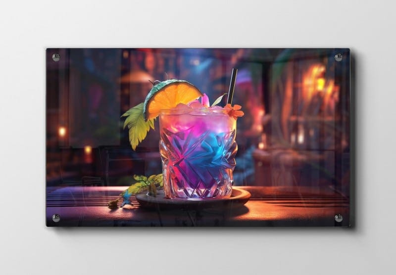 Farverig Cocktail I Glas Plakat
