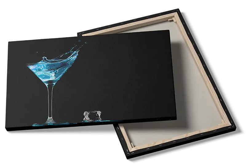 Blå Cocktail Med Splash Plakat