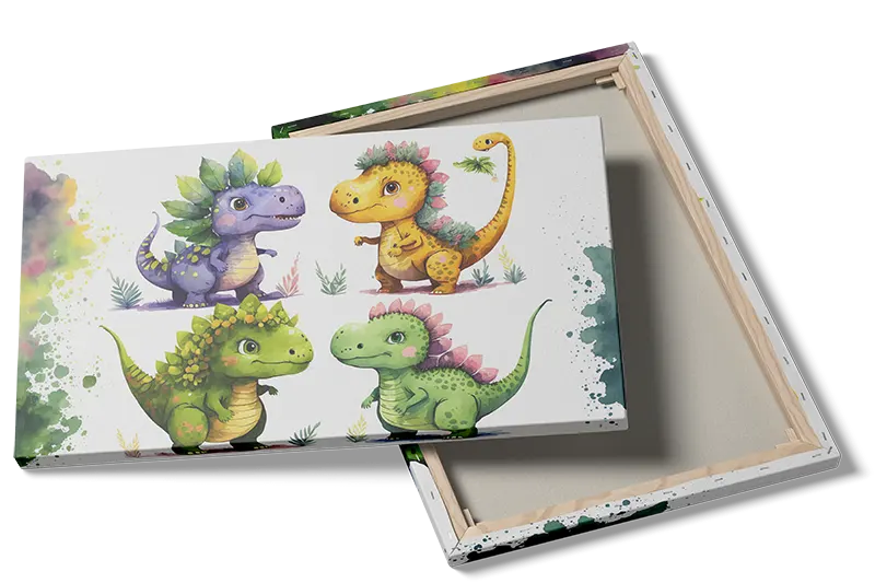 Playful Little Dinosaur Friends Plakat