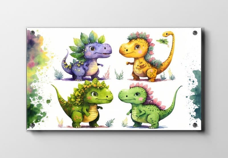Playful Little Dinosaur Friends Plakat