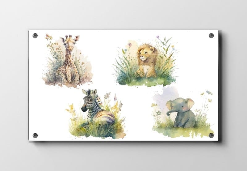 Gentle Safari Baby Animals Plakat