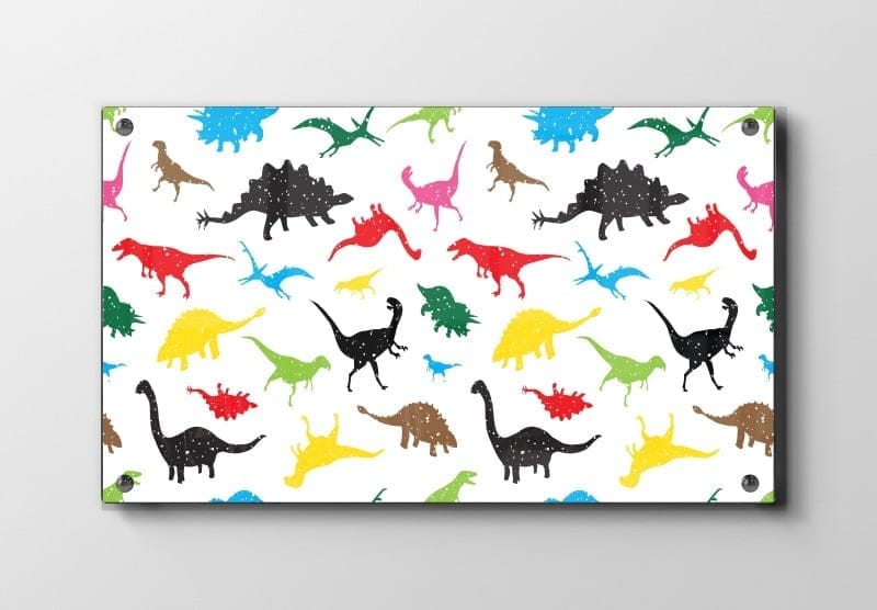 Playful Colorful Dinosaur Parade Plakat
