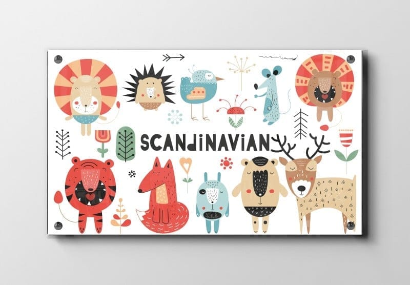 Playful Scandinavian Animal Friends Plakat