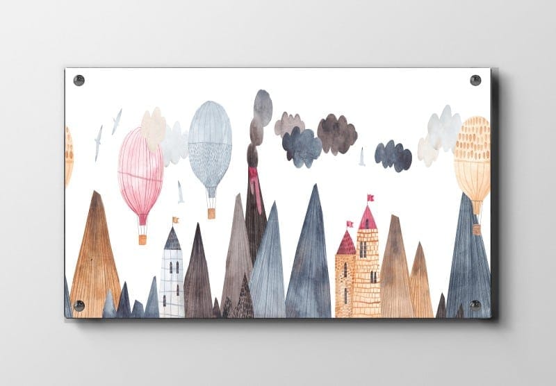 Cozy Mountain Balloon Adventure Plakat