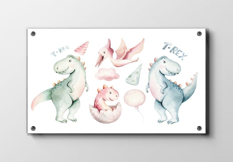 Playful Baby Dinosaur Friends Plakat