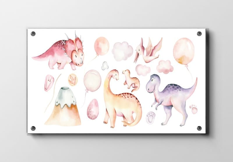 Playful Pastel Dinosaur Friends Plakat