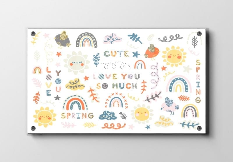 Playful Spring Sunshine Rainbows Plakat