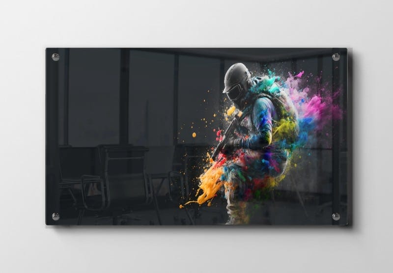 Dynamic Colorful Hero Silhouette Plakat