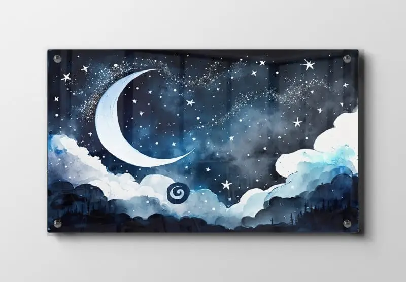 Dreamy Crescent Moon Night Plakat