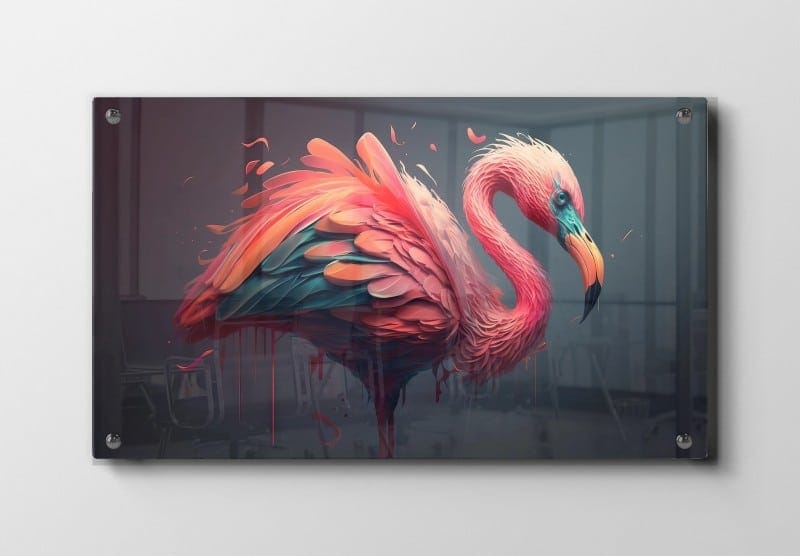 Playful Flamingo Illustration Plakat