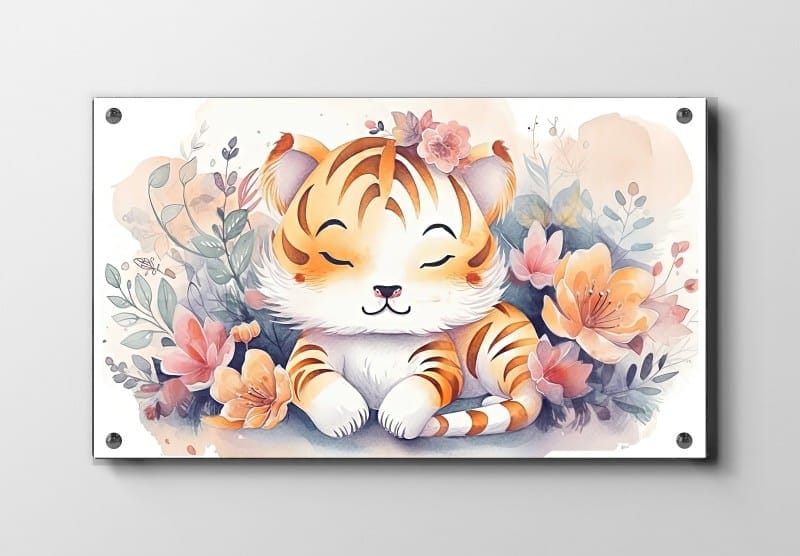 Gentle Sleeping Tiger Cub Plakat