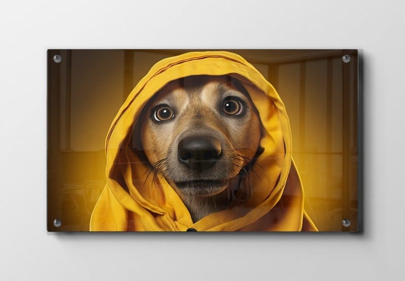Curious Dog In Hoodie Plakat