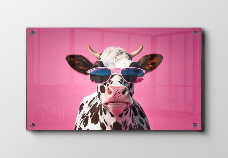 Playful Cow With Sunglasses Plakat