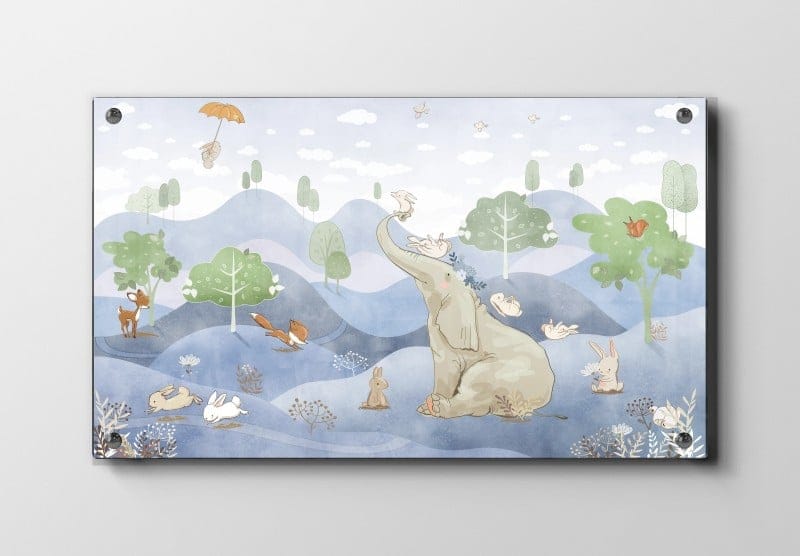 Gentle Elephant And Woodland Friends Plakat